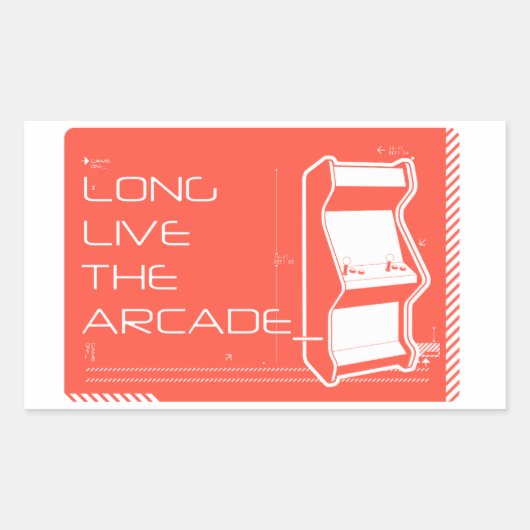Sticker Rectangulaire Vive l'Arcade (Devant)