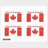 Sticker Rectangulaire Vive le Canada (Feuille)