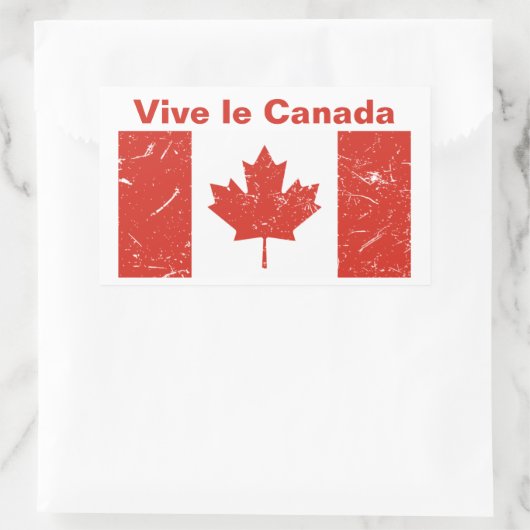 Sticker Rectangulaire Vive le Canada (Sac)