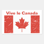 Sticker Rectangulaire Vive le Canada (Devant)