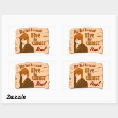 Sticker Rectangulaire Vivez pour l'aventure Christ Conception de cadeau (Feuille)