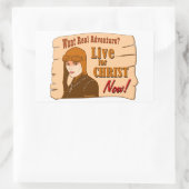 Sticker Rectangulaire Vivez pour l'aventure Christ Conception de cadeau (Sac)