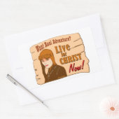 Sticker Rectangulaire Vivez pour l'aventure Christ Conception de cadeau (Enveloppe)