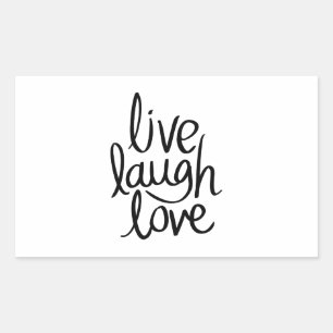 Sticker Rectangulaire Vivez Riez Aimez – Typographie Inspirante Classiqu