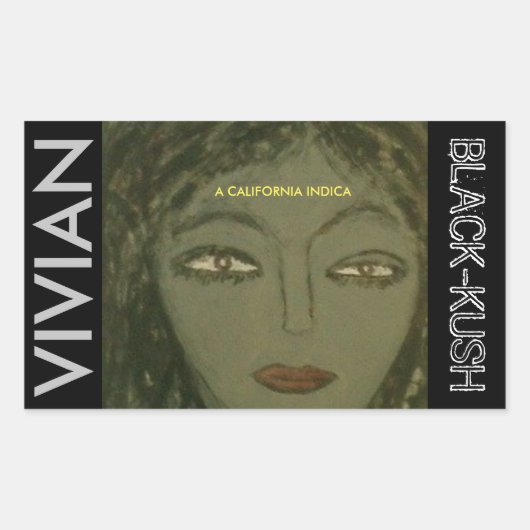 STICKER RECTANGULAIRE VIVIAN NOIR KUSH (Devant)