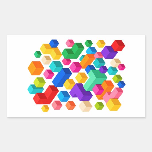 Sticker Rectangulaire Vivid Blockscape (Devant)