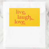 STICKER RECTANGULAIRE VIVRE BIEN RIRE SOUVENT AIMER BEAUCOUP DE CITATION (Sac)