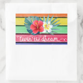 Sticker Rectangulaire Vivre le rêve (Sac)