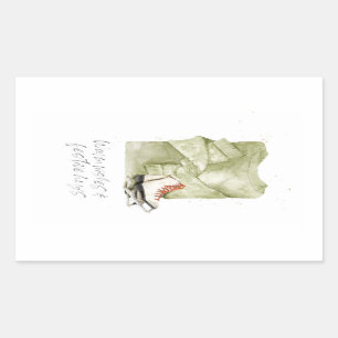 Sticker Rectangulaire Voeux chauds et Hugs Festifs Aquarelle