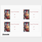 Sticker Rectangulaire Voeux de Noël (Feuille)