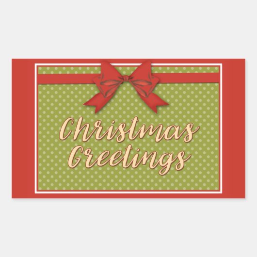 Sticker Rectangulaire Voeux de Noël Vintage (Devant)