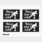 Sticker Rectangulaire Voici comment je roule, Roller Derby skate (Feuille)