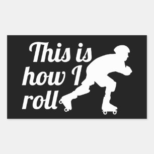 Sticker Rectangulaire Voici comment je roule, Roller Derby skate