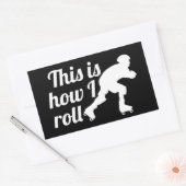 Sticker Rectangulaire Voici comment je roule, Roller Derby skate (Enveloppe)