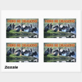 Sticker Rectangulaire Voici Dragons Cormorants (Feuille)
