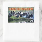 Sticker Rectangulaire Voici Dragons Cormorants (Sac)