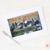Sticker Rectangulaire Voici Dragons Cormorants (Enveloppe)