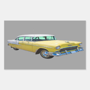 Sticker Rectangulaire Voiture ancienne 1955 de Bel Air de Chevrolet