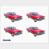 Sticker Rectangulaire Voiture classique Plymouth Savoy 1958 (Feuille)