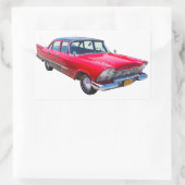 Sticker Rectangulaire Voiture classique Plymouth Savoy 1958 (Sac)