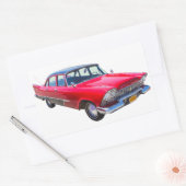 Sticker Rectangulaire Voiture classique Plymouth Savoy 1958 (Enveloppe)