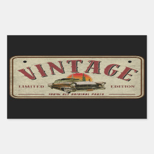 Sticker Rectangulaire Voiture Classique Vintage Édition Limitée Pièces D