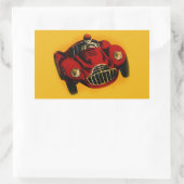 Sticker Rectangulaire Voiture de course automobile jaune rouge (Sac)