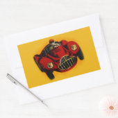 Sticker Rectangulaire Voiture de course automobile jaune rouge (Enveloppe)