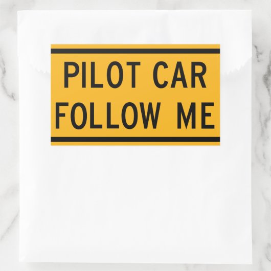 Sticker Rectangulaire Voiture pilote Suivez-moi (Sac)