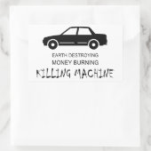 Sticker Rectangulaire Voiture Terre Détruire de l'argent brûler la machi (Sac)