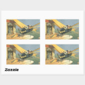 Sticker Rectangulaire Voitures cabriolets Steampunk de science-fiction v (Feuille)