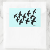 Sticker Rectangulaire Vol de pigeons (Sac)