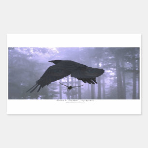 Sticker Rectangulaire Volant Ravins, Forêt & Eerie Eyes
