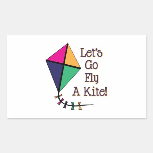 Sticker Rectangulaire Voler un cerf-volant (Devant)