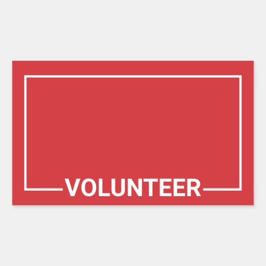 Sticker Rectangulaire Volontaire Red Blank (Devant)