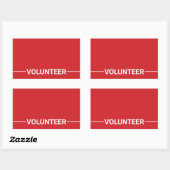 Sticker Rectangulaire Volontaire Red Blank (Feuille)