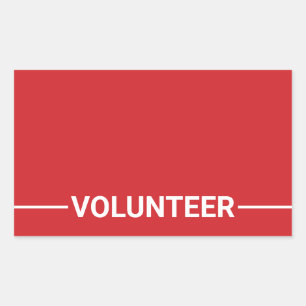Sticker Rectangulaire Volontaire Red Blank
