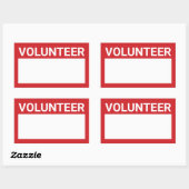 Sticker Rectangulaire Volontaire Red Blank (Feuille)