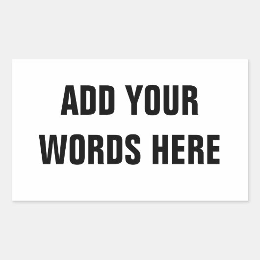 Sticker Rectangulaire Vos propres mots Customisés (Devant)