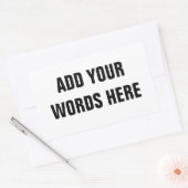 Sticker Rectangulaire Vos propres mots Customisés (Enveloppe)