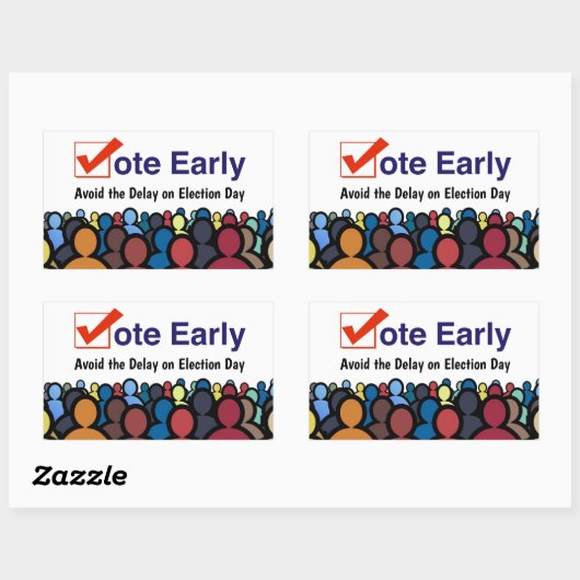 Sticker Rectangulaire Vote anticipé (Feuille)