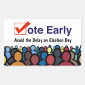 Sticker Rectangulaire Vote anticipé (Devant)