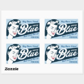 Sticker Rectangulaire Vote bleu | Funny rétro | (Feuille)