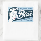 Sticker Rectangulaire Vote bleu | Funny rétro | (Sac)