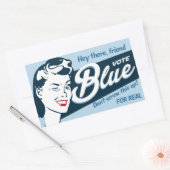 Sticker Rectangulaire Vote bleu | Funny rétro | (Enveloppe)