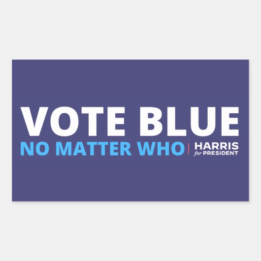 Sticker Rectangulaire vote bleu peu importe qui, harris pour le présiden (Devant)