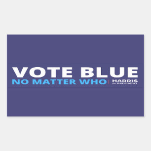 Sticker Rectangulaire vote bleu peu importe qui, harris pour le présiden