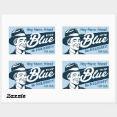 Sticker Rectangulaire Vote bleu | Retro Funny Guy | (Feuille)