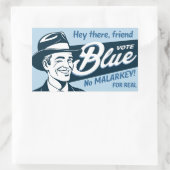 Sticker Rectangulaire Vote bleu | Retro Funny Guy | (Sac)