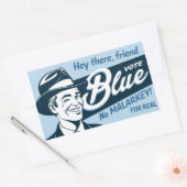 Sticker Rectangulaire Vote bleu | Retro Funny Guy | (Enveloppe)
